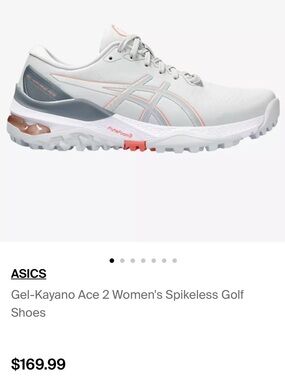 ASICS Gel-Kayano Ace 2 Women's Spikeless Golf Shoes - Grey/Peach